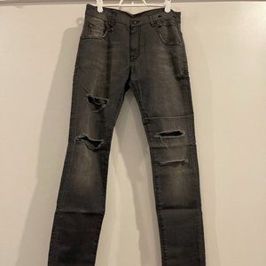 R13 Skate Grey Distressed Jeans